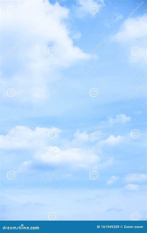 Pastel Blue Sky with Light Clouds Stock Image - Image of vertical, heap ...