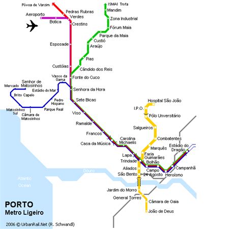 Porto Tram Map for Free Download | Map of Porto Tramway Network