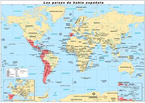 World Map Of Spanish Speaking Countries - Mammoth Mountain Trail Map