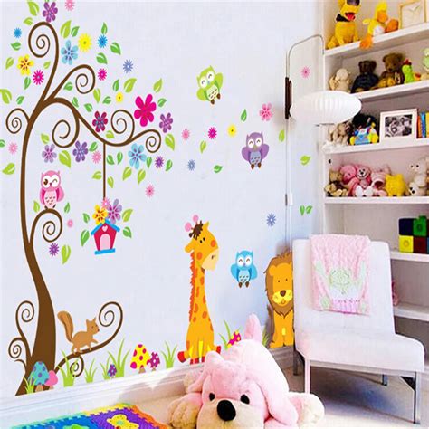 Kindergarten bedroom decorating kids room wall stickers for kids rooms adhesive decorative vinyl ...