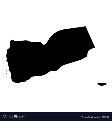 Yemen - solid black silhouette map of country area