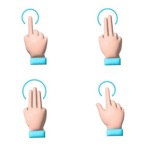 Set Of 3d Vector Touch Or Click Hands Gesture Design Icon Computer Hand Cursor, 3d Hand, Gesture ...