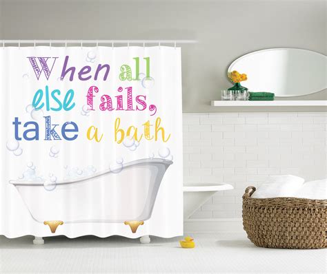 Inspirational Quotes Relaxation Vintage White Bathtub Fabric Shower Curtain - Walmart.com