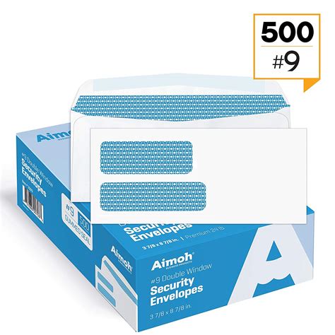 #9 Double Window Security Tinted Business Mailing Envelopes – White ...