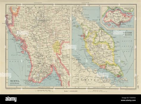 MALAYA & CENTRAL BURMA. Singapore Penang Malacca Federated Malay States ...