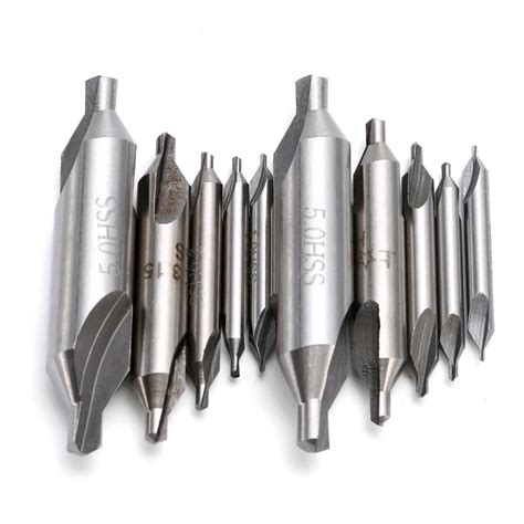 10pcs 60 Degree High Speed Steel Center Drills Bit Combined Countersink Drill Bits 1/1.5/2/3.15 ...