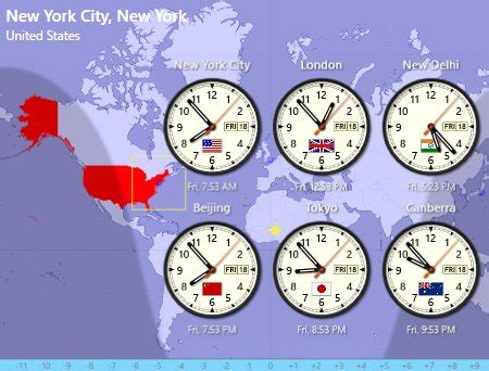 Sharp World Clock - Desktop Time Zone Clock for Windows 10 / 11