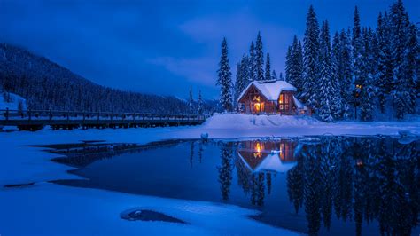 Forest House Covered in Snow 4K Wallpaper, HD Nature 4K Wallpapers, Images and Background ...