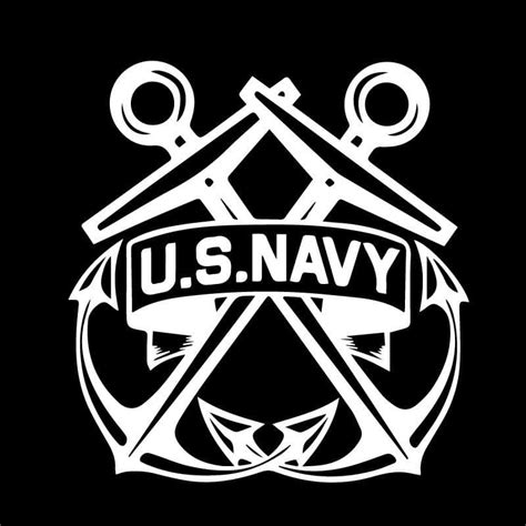 Navy Car Us Crossed Anchor Window Decal Sticker | Custom Made In the USA | Fast Shipping