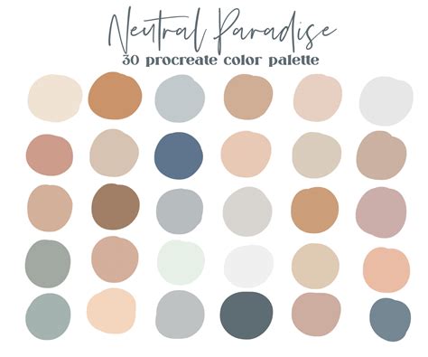 Neutral Paradise Procreate Color Palette / Ipad Procreate - Etsy Canada