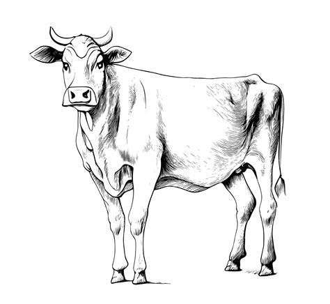 Premium Vector | Cow hand drawn sketch. farming. vector illustration.