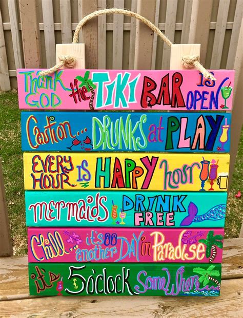 Tiki bar signs, Outdoor tiki bar, Custom bar signs