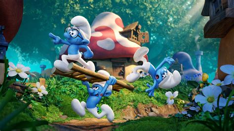 Smurfs The Lost Village 2017 Online Movie Brainy Smurfs Hefty Smurf And Clumsy Smurf Wallpaper ...