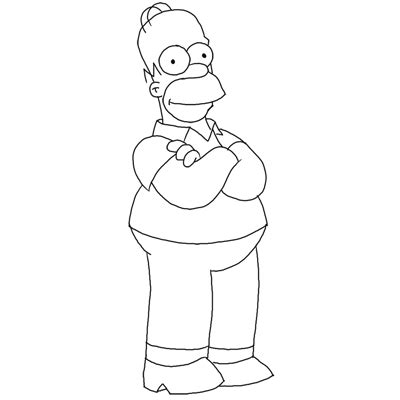 How to Draw Homer Simpson from The Simpsons : Step by Step Drawing Lesson - How to Draw Step by ...