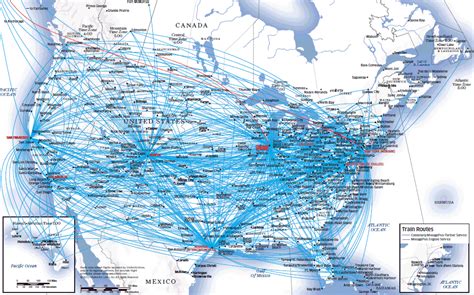 United Airlines route map - USA and Canada