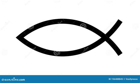 Christian Fish Symbol. Jesus Fish Icon Religious Sign Stock Vector - Illustration of pictogram ...