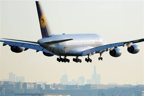 Lufthansa Airbus A380 Plane Taking Off, Close-up Editorial Photography - Image of airport, cabin ...