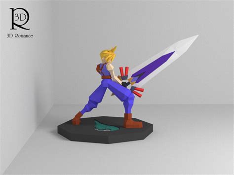 ArtStation - Cloud Strife Polygon Classic Battle Model for 3D Print | Resources