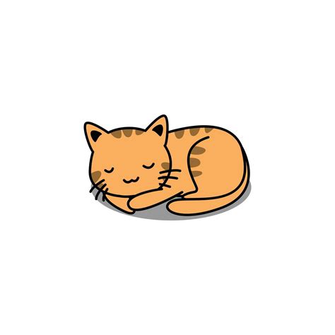 Cute orange cat sleeping cartoon 2403590 Vector Art at Vecteezy