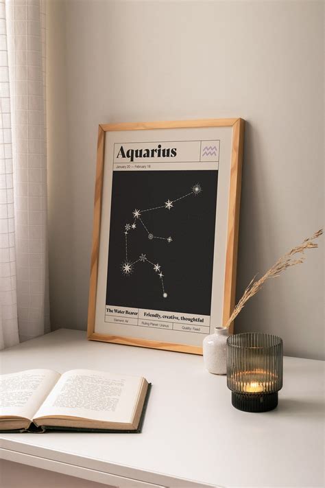 Aquarius Star Constellation Art Print Zodiac Constellation - Etsy