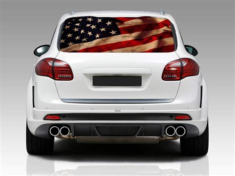 Car & Truck Graphics Decals American Flag Distressed Vintage Rear ...