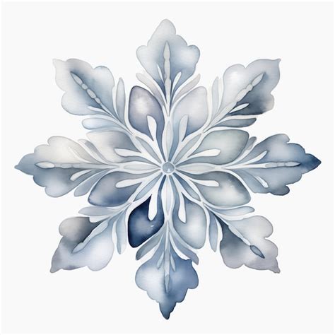 Premium AI Image | Watercolor Snowflake isolated on white background