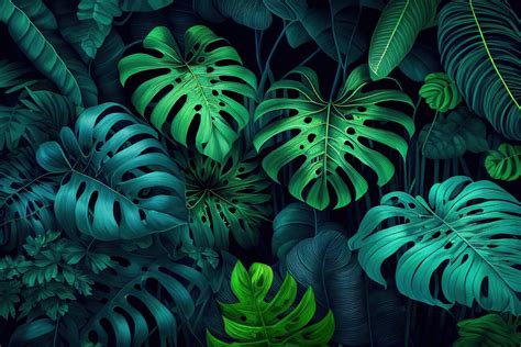 Wall Art Print | Green tropical leaves background | Europosters