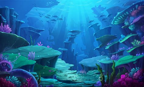 海底插画 - Google 搜索 | Underwater art, Underwater painting, Environment concept art