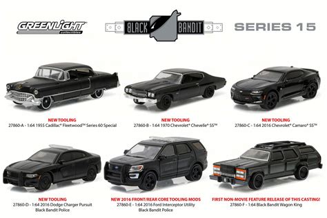 Greenlight Black Bandit Series 15 Diecast Car Package - Box of 6 assorted 1/64 Scale Diecast ...