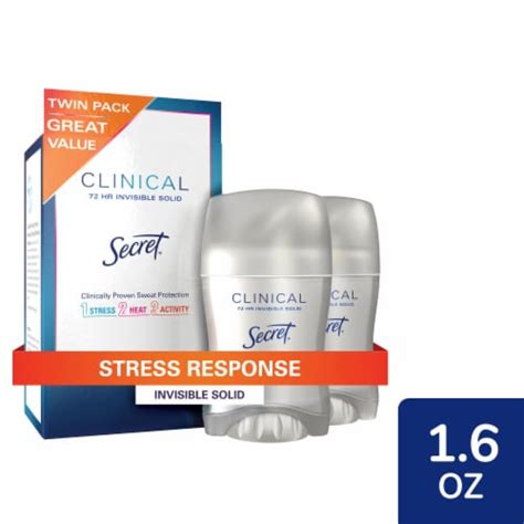 Secret Clinical Strength for Women Antiperspirant Deodorant Invisible Solid Stress Response, 2 ...