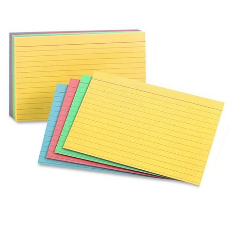 Wideskall 300-Count Ruled Front Plain Back Index Card, 3" x 5" inch Colored Note Cards (3 Packs ...