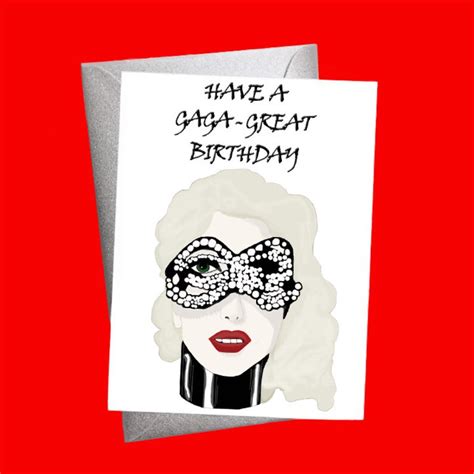 Lady Gaga Birthday Card Gaga Card Lady Gaga Gaga Born | Etsy