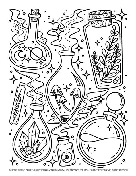 Potion Bottle Coloring Page Coloring Pages | Hot Sex Picture