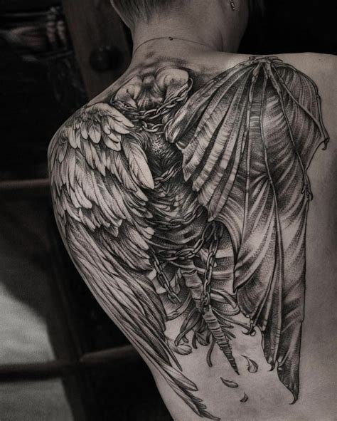 Good And Evil Wings Tattoo