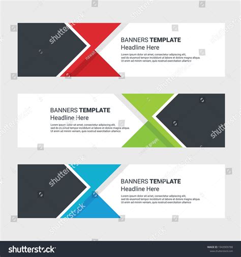 Set Horizontal Banner Design Modern Editable Stock Vector (Royalty Free ...