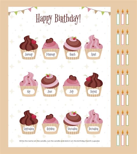 Printable Birthday Cupcake