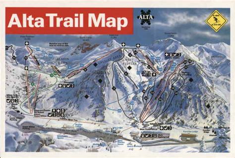 Alta Trail Map Utah Postcard