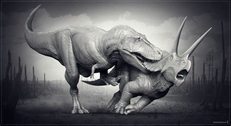 T.rex vs Triceratops. WIP by Swordlord3d on DeviantArt