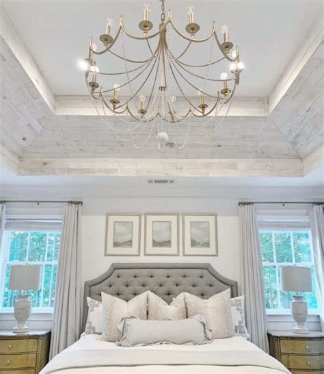 Gold Chandelier Bedroom Ceiling Design - Soul & Lane