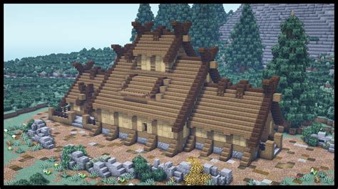 Minecraft: How to build a Viking Long House [ Tutorial ] - YouTube