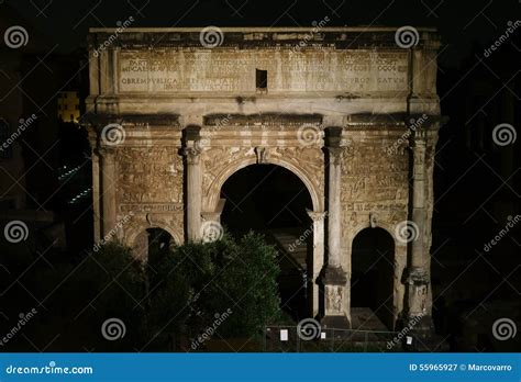 Arch of Septimius Severus stock image. Image of illuminated - 55965927