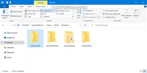 Change or Restore Default Location of Camera Roll Folder in Windows 10 | Tutorials