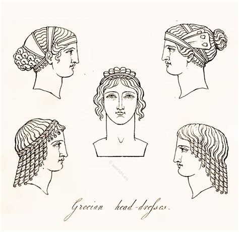 Ancient Greek Headdresses and Hairstyles. Costume of the ancients.