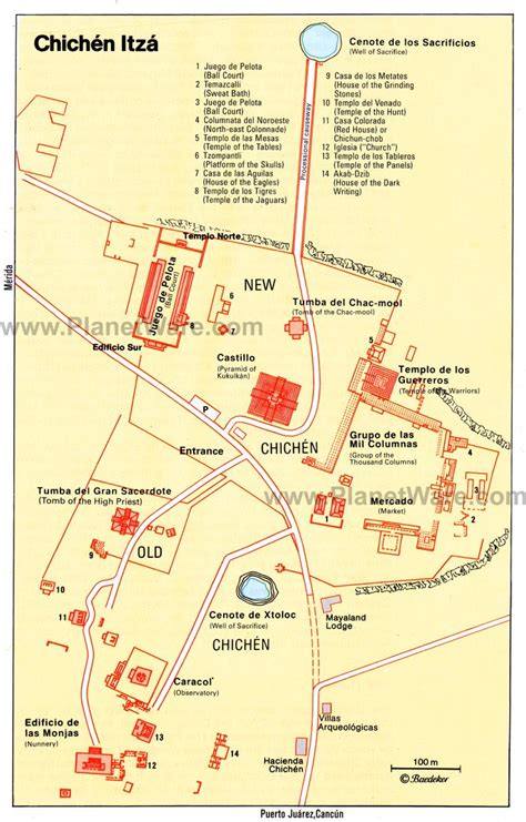 Ancient Chichen Itza Map