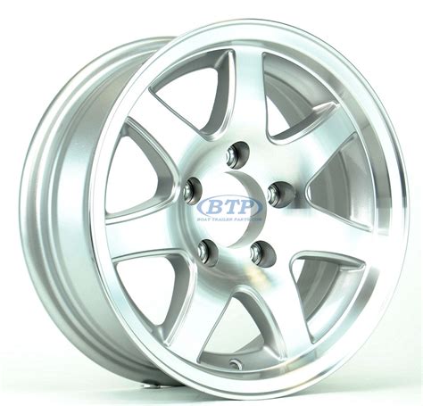 Aluminum Boat Trailer Wheel 14 inch 7 Spoke 5 Lug 5 on 4 1/2 Rim