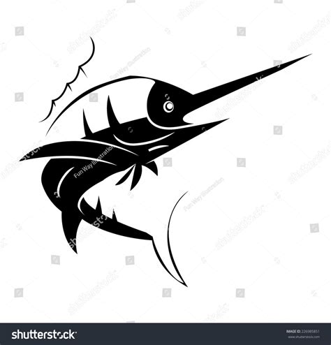 Marlin Fish Tattoo Stock Vector (Royalty Free) 226985851 | Shutterstock