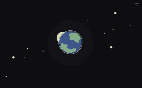 Earth, Moon and stars wallpaper - Vector wallpapers - #31280