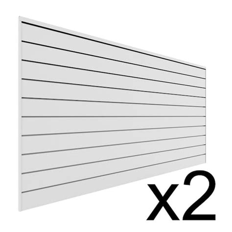 Proslat 48 in. H x 96 in. W Slat Wall Panel Set White (2-Pack) P88212 ...