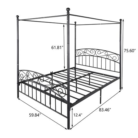 Metal Canopy Bed Frame with Vintage Style - Bed Bath & Beyond - 35252284