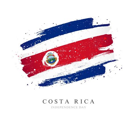 Costa Rica Flag, Vector Illustration On A White Background Stock ...